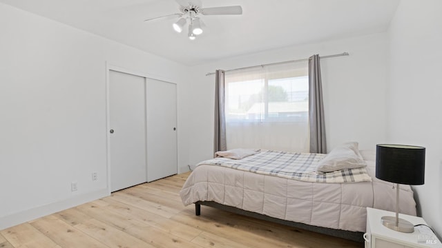 265 Chestnut St, Dixon, CA 95620 - bedroom with wood finished floors, a closet, and ceiling fan