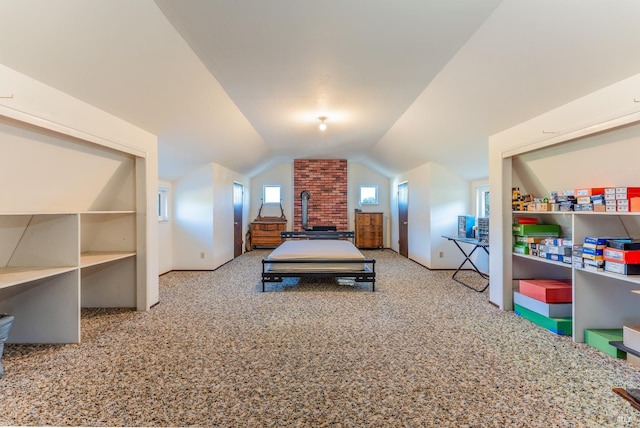 1961 Foothill Dr, Redwood Valley, CA 95470 - bedroom with vaulted ceiling, carpet, and baseboards