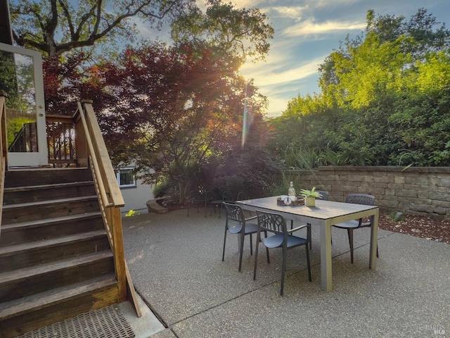 260 Geysers Rd, Cloverdale, CA 95425 - view of patio featuring outdoor dining space and stairway