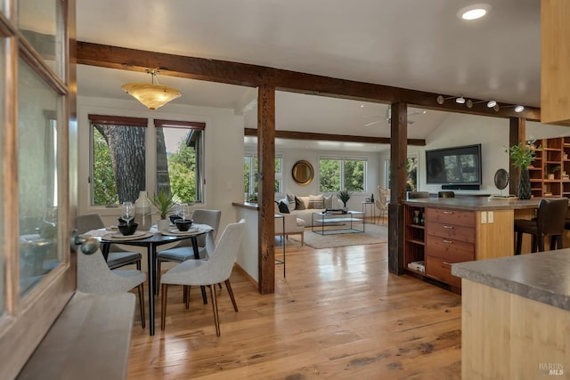 260 Geysers Rd, Cloverdale, CA 95425 - dining area featuring light wood-type flooring, recessed lighting, and ceiling fan
