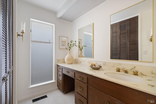 1 Rosebank Ln, Kentfield, CA 94904 - bathroom featuring a closet, vanity, and baseboards