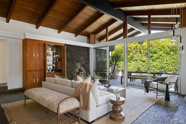 1 Rosebank Ln, Kentfield, CA 94904 - living area featuring wood ceiling and baseboards