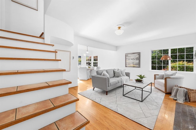 1186 E Ave, Napa, CA 94559 - living area featuring wood finished floors and stairs