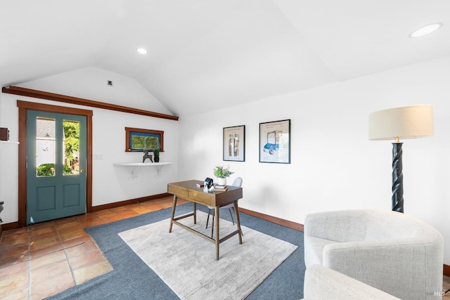 1186 E Ave, Napa, CA 94559 - office space featuring vaulted ceiling, recessed lighting, and baseboards