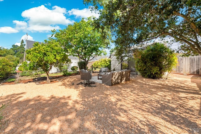 1186 E Ave, Napa, CA 94559 - view of yard featuring an outdoor living space and a patio