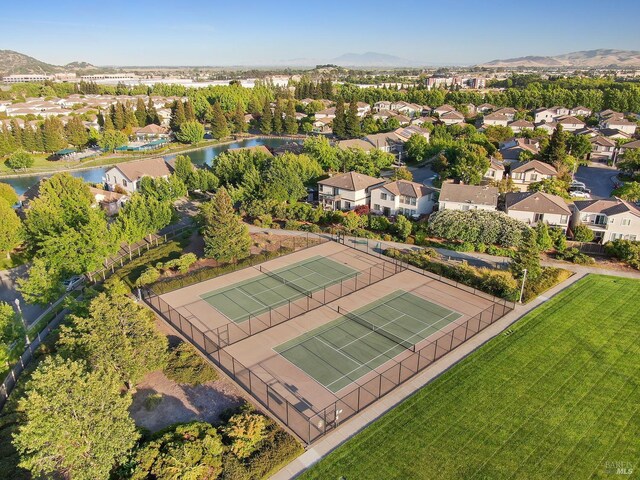 712 Tahoe Ct, Fairfield, CA 94534 - aerial view of residential area featuring a water and mountain view