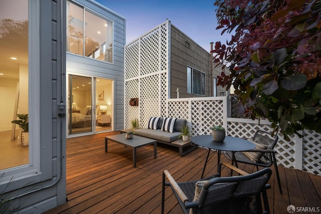 56 Aztec St, San Francisco, CA 94110 - wooden deck featuring outdoor lounge area