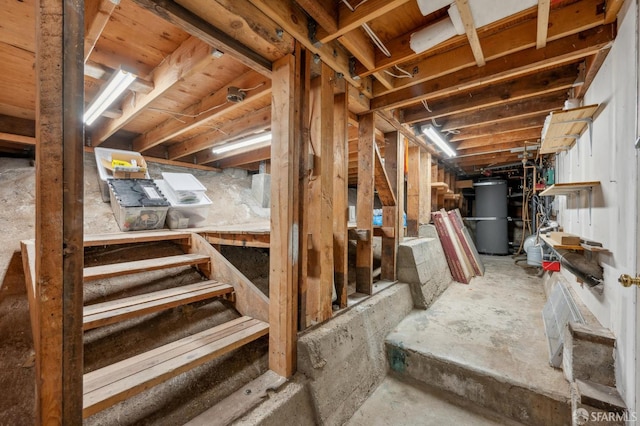 56 Aztec St, San Francisco, CA 94110 - unfinished basement featuring secured water heater