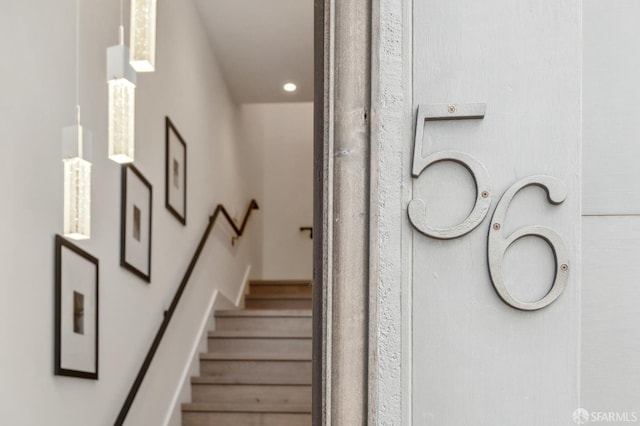 56 Aztec St, San Francisco, CA 94110 - stairs with recessed lighting