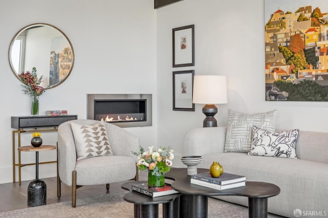 56 Aztec St, San Francisco, CA 94110 - living area featuring a glass covered fireplace