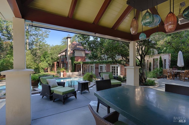 3850 Montecito Ave, Santa Rosa, CA 95404 - view of patio featuring outdoor dining space and an outdoor pool
