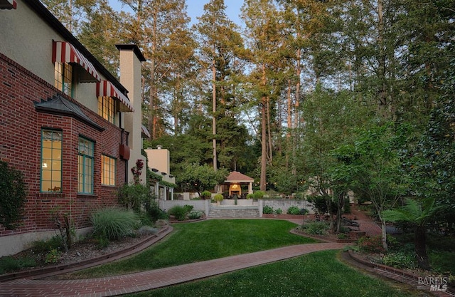 3850 Montecito Ave, Santa Rosa, CA 95404 - view of grassy yard with a gazebo