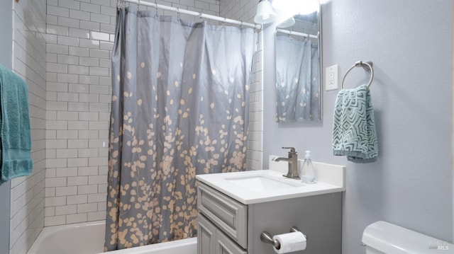 2235 Juniperberry Dr, San Rafael, CA 94903 - bathroom with vanity, shower / bath combination with curtain, and toilet