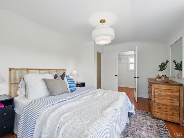 9 Park St, San Rafael, CA 94901 - bedroom featuring wood finished floors, ornamental molding, baseboards, and a spacious closet