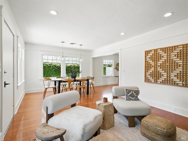 9 Park St, San Rafael, CA 94901 - living area with recessed lighting, light wood-type flooring, and baseboards