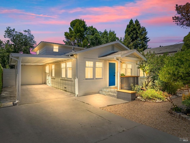 9 Park St, San Rafael, CA 94901 - view of front facade featuring driveway and an attached carport