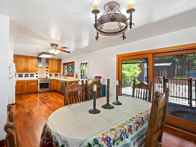 1010 Easum Dr, Napa, CA 94558 - dining room featuring wood finished floors and a ceiling fan