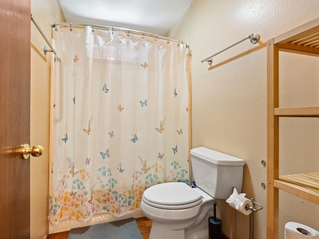 1010 Easum Dr, Napa, CA 94558 - full bathroom with toilet, wood finished floors, and curtained shower