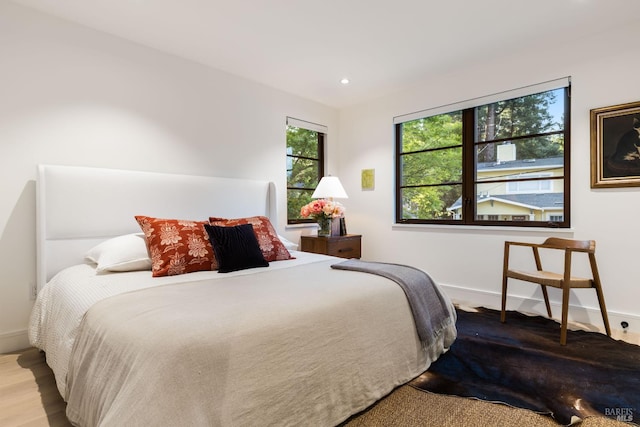225 W Baltimore Ave, Larkspur, CA 94939 - bedroom with baseboards, wood finished floors, and recessed lighting