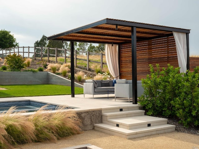 1090 1st Ave Unit A, Napa, CA 94558 - view of patio / terrace featuring an in-ground hot tub