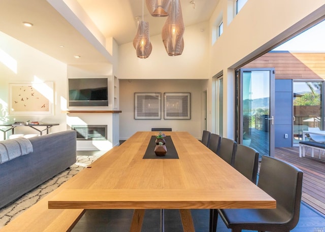 1090 1st Ave Unit A, Napa, CA 94558 - dining room with a glass covered fireplace and wood finished floors