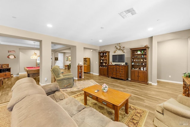 2234 Pullen Ln, Fairfield, CA 94533 - living area featuring baseboards, light wood-style flooring, and recessed lighting