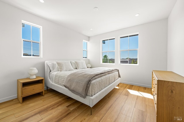 1480 Waterside Ln, Rohnert Park, CA 94928 - bedroom featuring baseboards, light wood-style floors, and recessed lighting