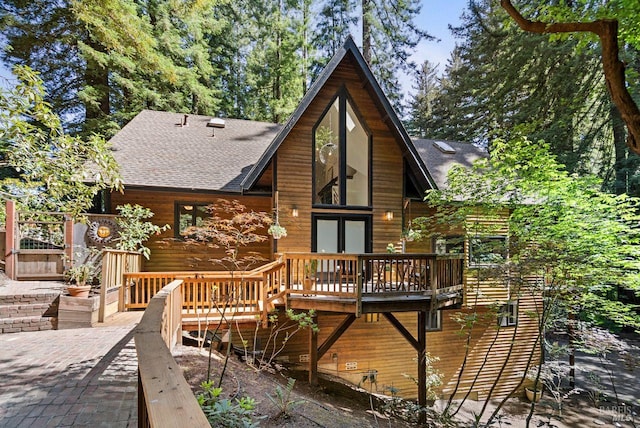 192 Carson Rd, Woodacre, CA 94973 - back of property featuring roof with shingles and a deck
