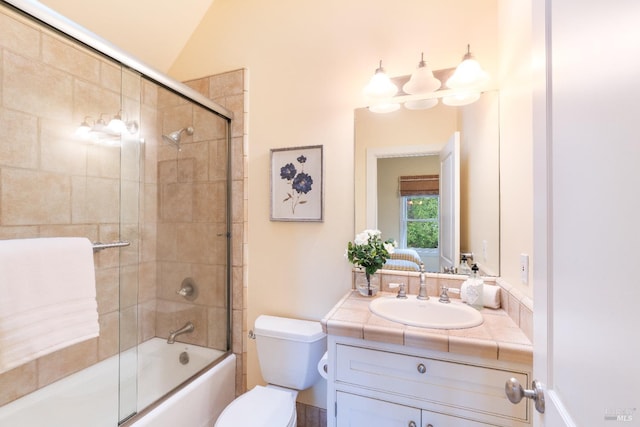 1330 Pine St, Saint Helena, CA 94574 - full bathroom with vanity, bath / shower combo with glass door, and toilet