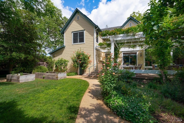 1330 Pine St, Saint Helena, CA 94574 - rear view of house featuring a yard and a pergola