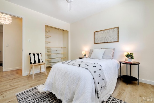 3051 Edison St, Graton, CA 95444 - bedroom with light wood finished floors, baseboards, and a closet