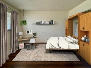 5972 Walerga Rd Unit 1, Sacramento, CA 95842 - bedroom featuring dark wood finished floors and a textured ceiling