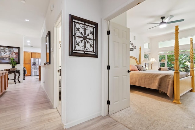 602 Summerset Dr, Rio Vista, CA 94571 - hallway featuring light wood-style flooring, recessed lighting, and baseboards
