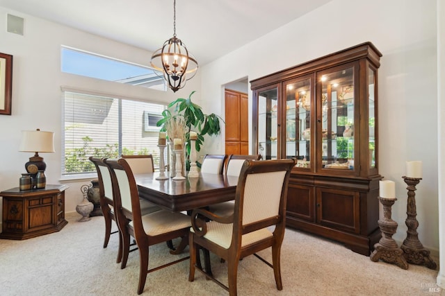 602 Summerset Dr, Rio Vista, CA 94571 - dining room with light colored carpet and a chandelier