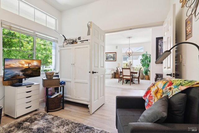 602 Summerset Dr, Rio Vista, CA 94571 - office featuring light wood-type flooring and a chandelier