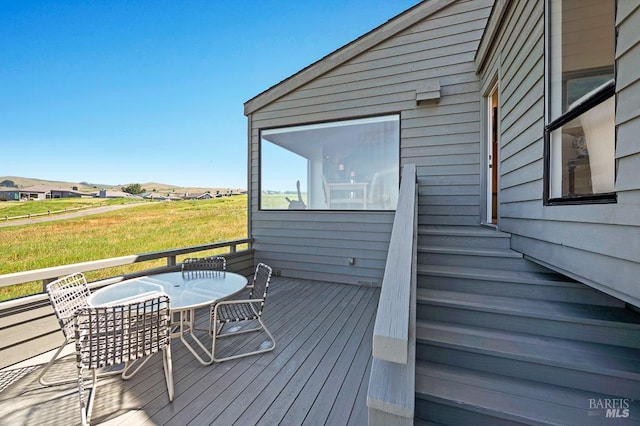21199 Hummingbird Ct, Bodega Bay, CA 94923 - wooden terrace featuring outdoor dining area