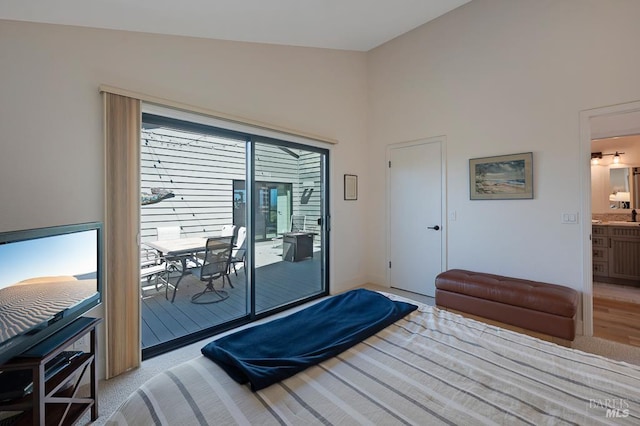 21199 Hummingbird Ct, Bodega Bay, CA 94923 - bedroom with access to exterior and a sink