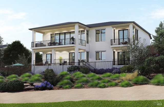 3704 Llyn Glaslyn Pl, Santa Rosa, CA 95403 - view of front facade with a balcony and stucco siding