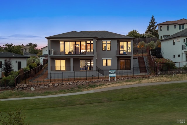 3704 Llyn Glaslyn Pl, Santa Rosa, CA 95403 - rear view of property featuring a balcony and stucco siding