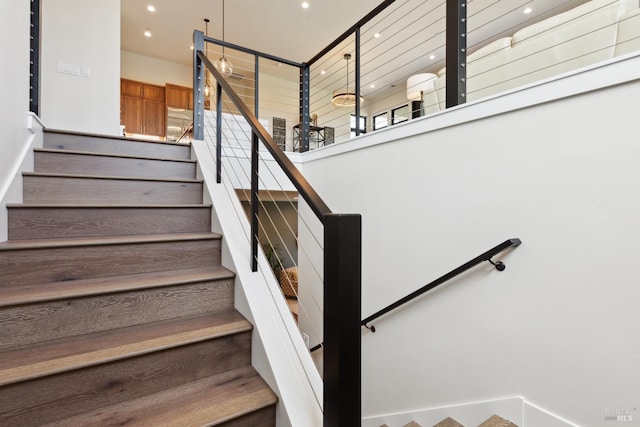 3704 Llyn Glaslyn Pl, Santa Rosa, CA 95403 - stairs featuring recessed lighting