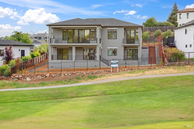 3704 Llyn Glaslyn Pl, Santa Rosa, CA 95403 - back of house with stucco siding and a balcony