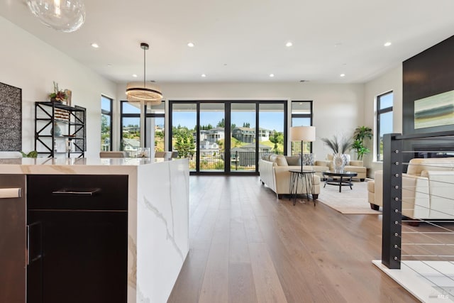 3704 Llyn Glaslyn Pl, Santa Rosa, CA 95403 - living area featuring wood finished floors and recessed lighting