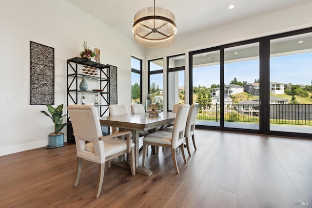3704 Llyn Glaslyn Pl, Santa Rosa, CA 95403 - dining space featuring wood finished floors, baseboards, and recessed lighting