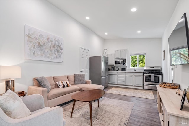 10 Waldruhe Hts, Glen Ellen, CA 95442 - living room featuring healthy amount of natural light, wood finished floors, and recessed lighting