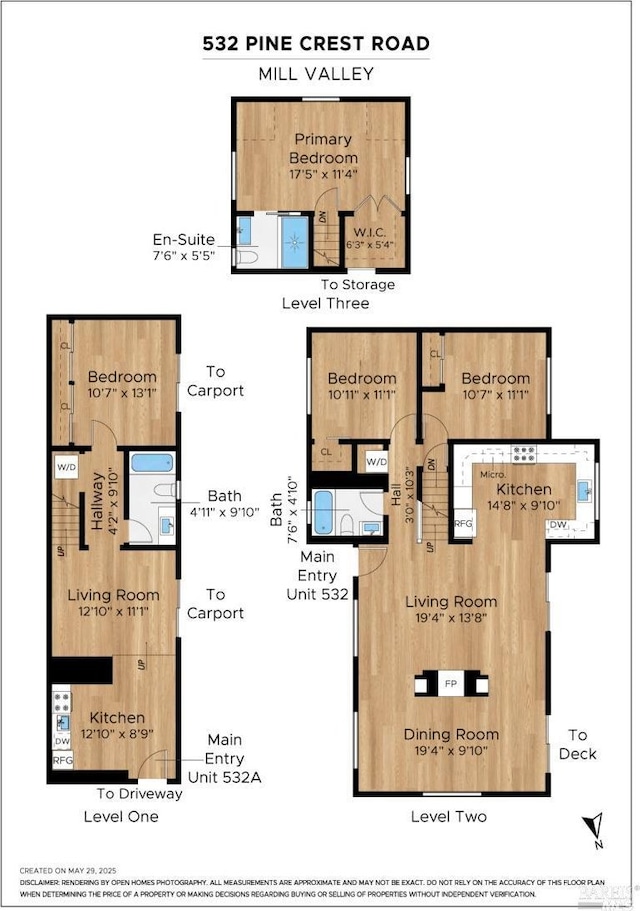 532 Pine Crest Rd, Mill Valley, CA 94941 - floor plan / room layout
