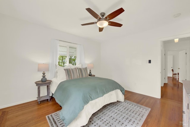 1645 Georgia St, Napa, CA 94559 - bedroom with baseboards, wood finished floors, and ceiling fan