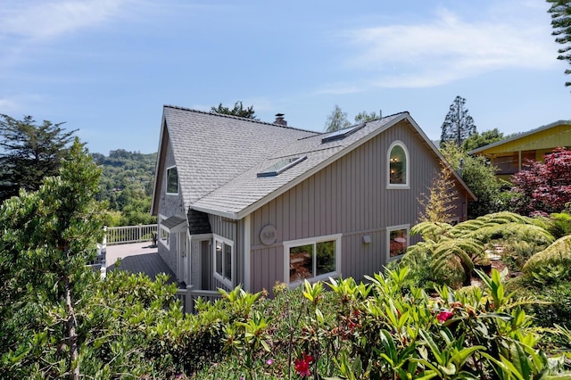 523 W Fairview Ave, Mill Valley, CA 94941 - view of property exterior featuring a shingled roof and a chimney