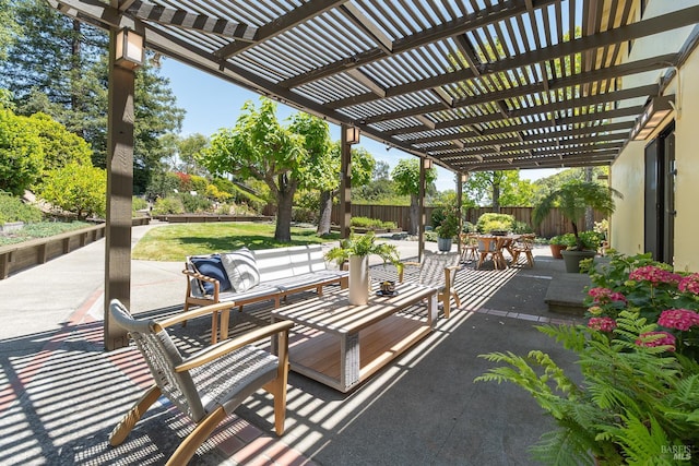 522 Blackstone Dr, San Rafael, CA 94903 - view of patio / terrace featuring a pergola, outdoor dining space, and outdoor lounge area