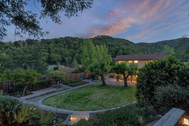 522 Blackstone Dr, San Rafael, CA 94903 - view of yard with a view of trees and a patio area