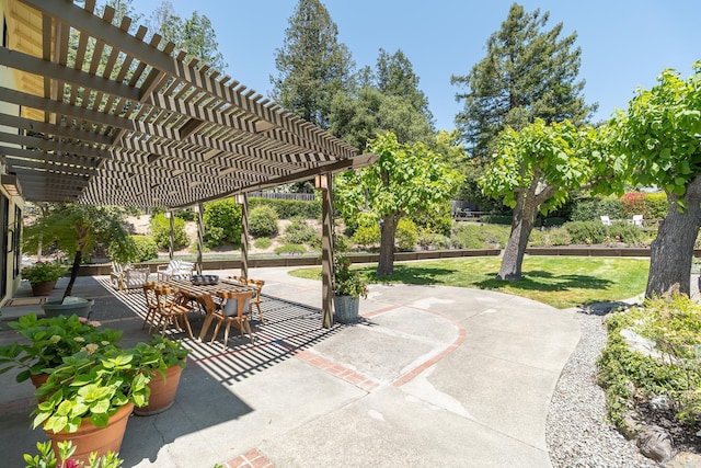 522 Blackstone Dr, San Rafael, CA 94903 - view of patio with a pergola and outdoor dining space